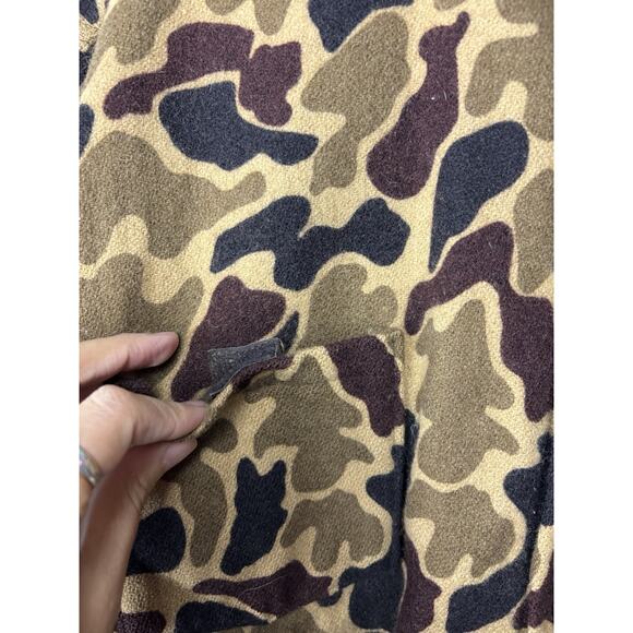 Vintage Woolrich Camoflauge Duck Camo Frog Skin 100% Wool Button Size L Made USA - Picture 3 of 11